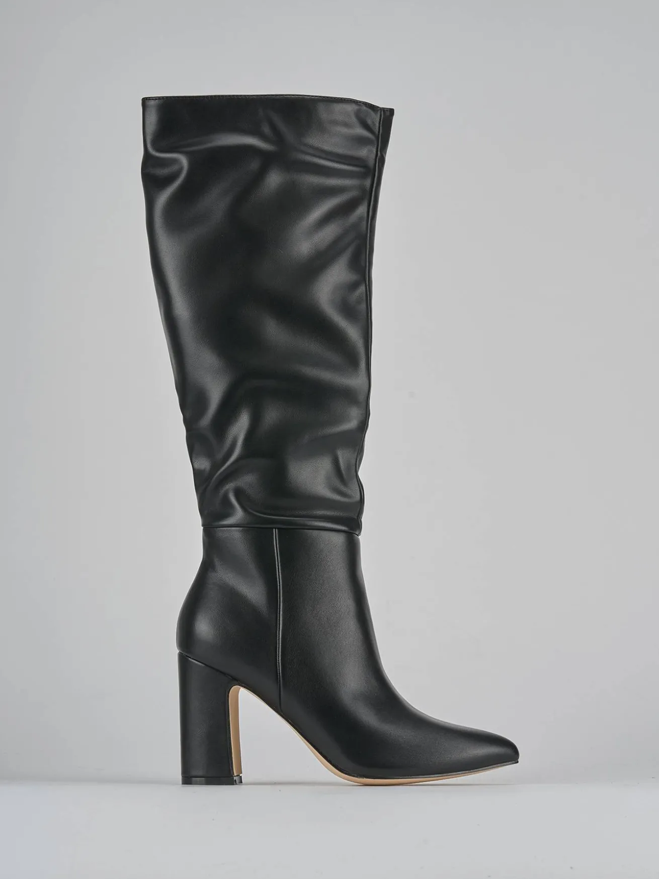 Stivali tacco 10cm pelle nero