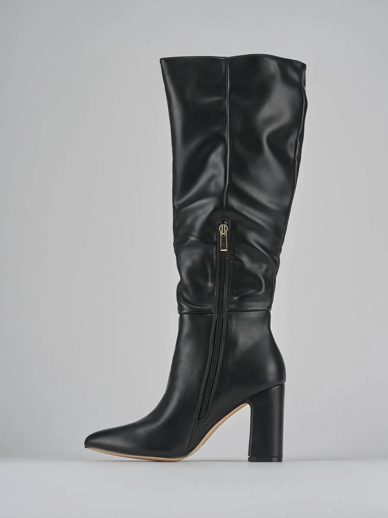 Stivali tacco 10cm pelle nero