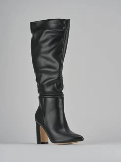 Stivali tacco 10cm pelle nero