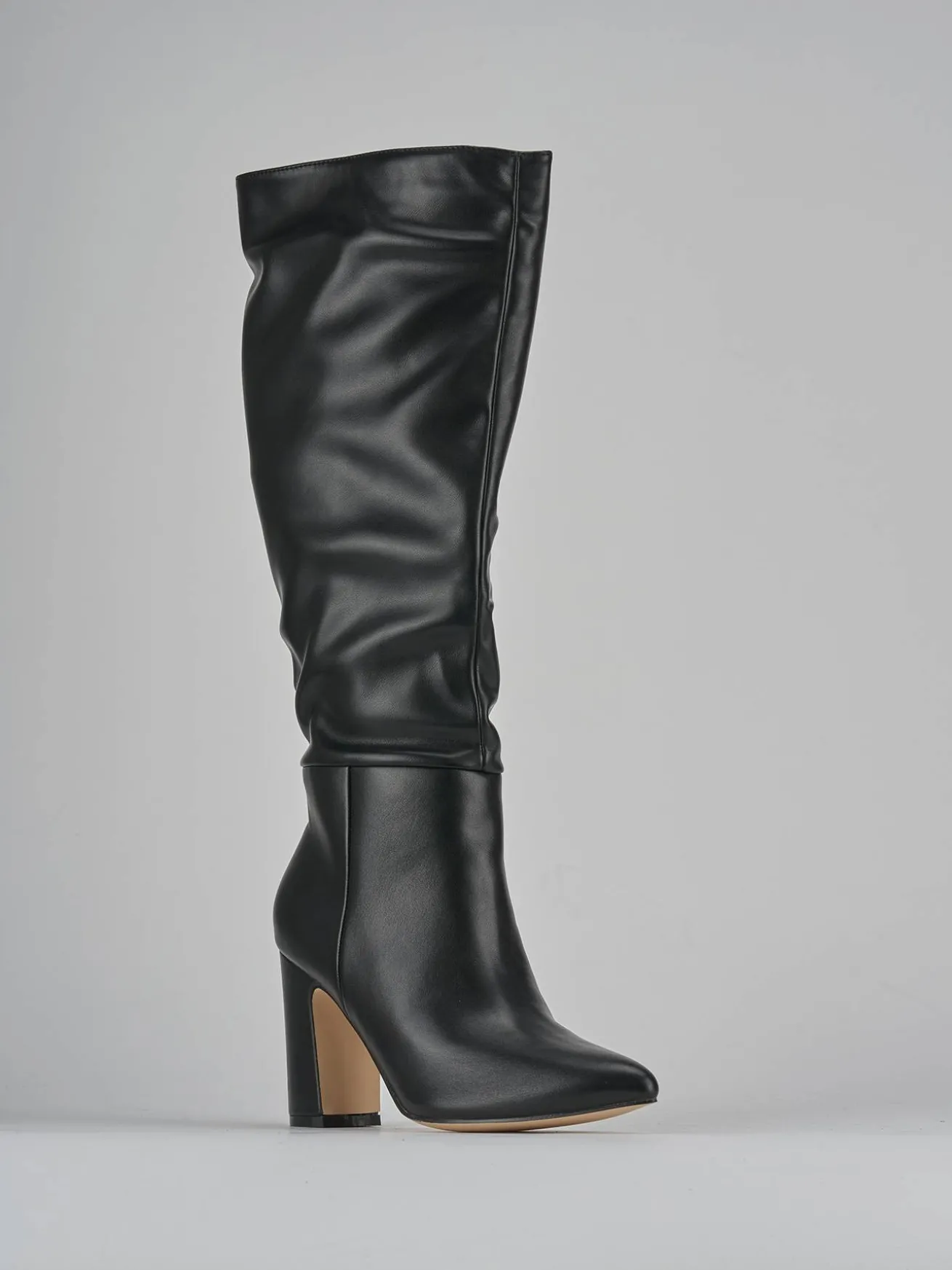 Stivali tacco 10cm pelle nero