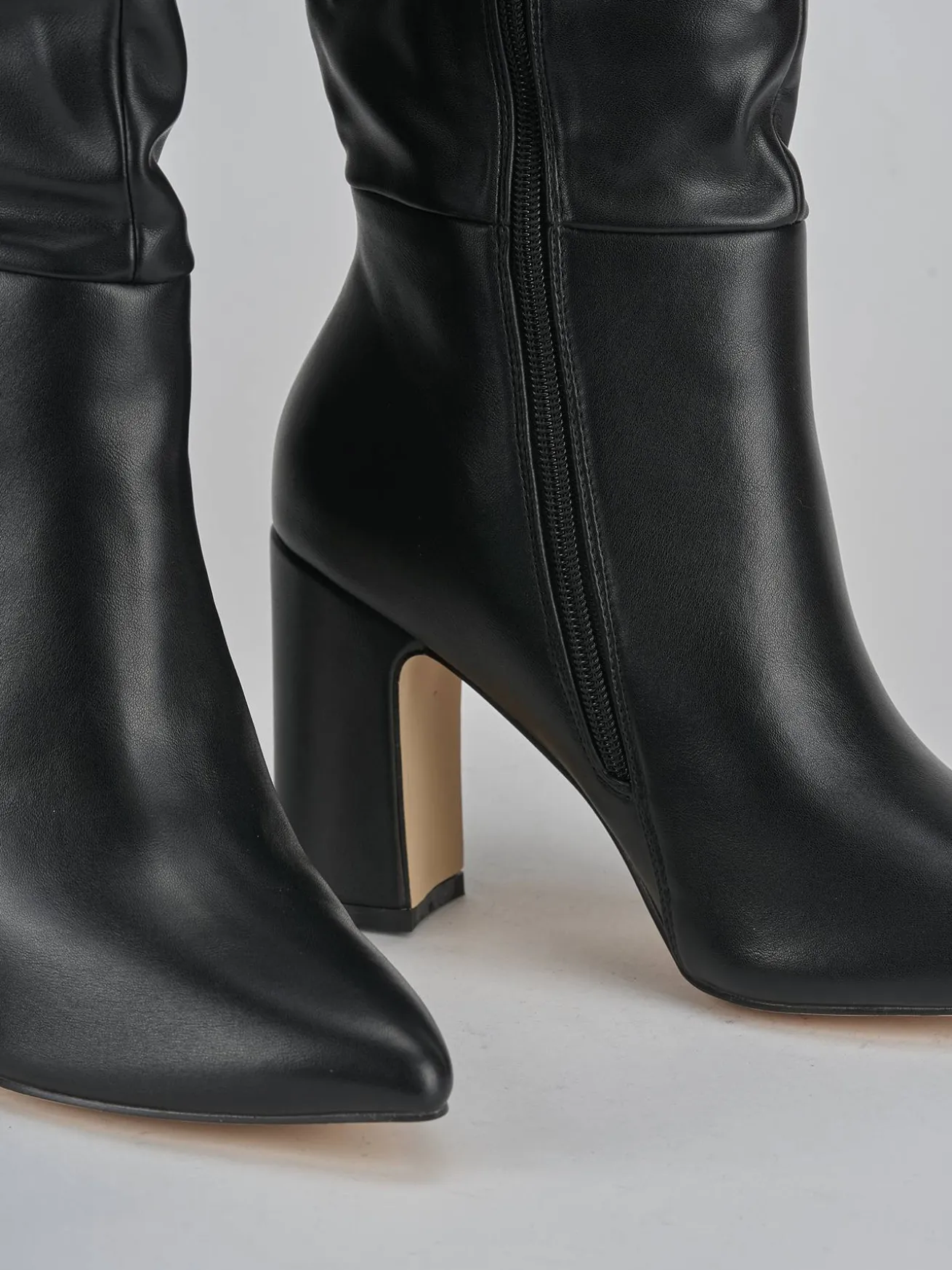 Stivali tacco 10cm pelle nero