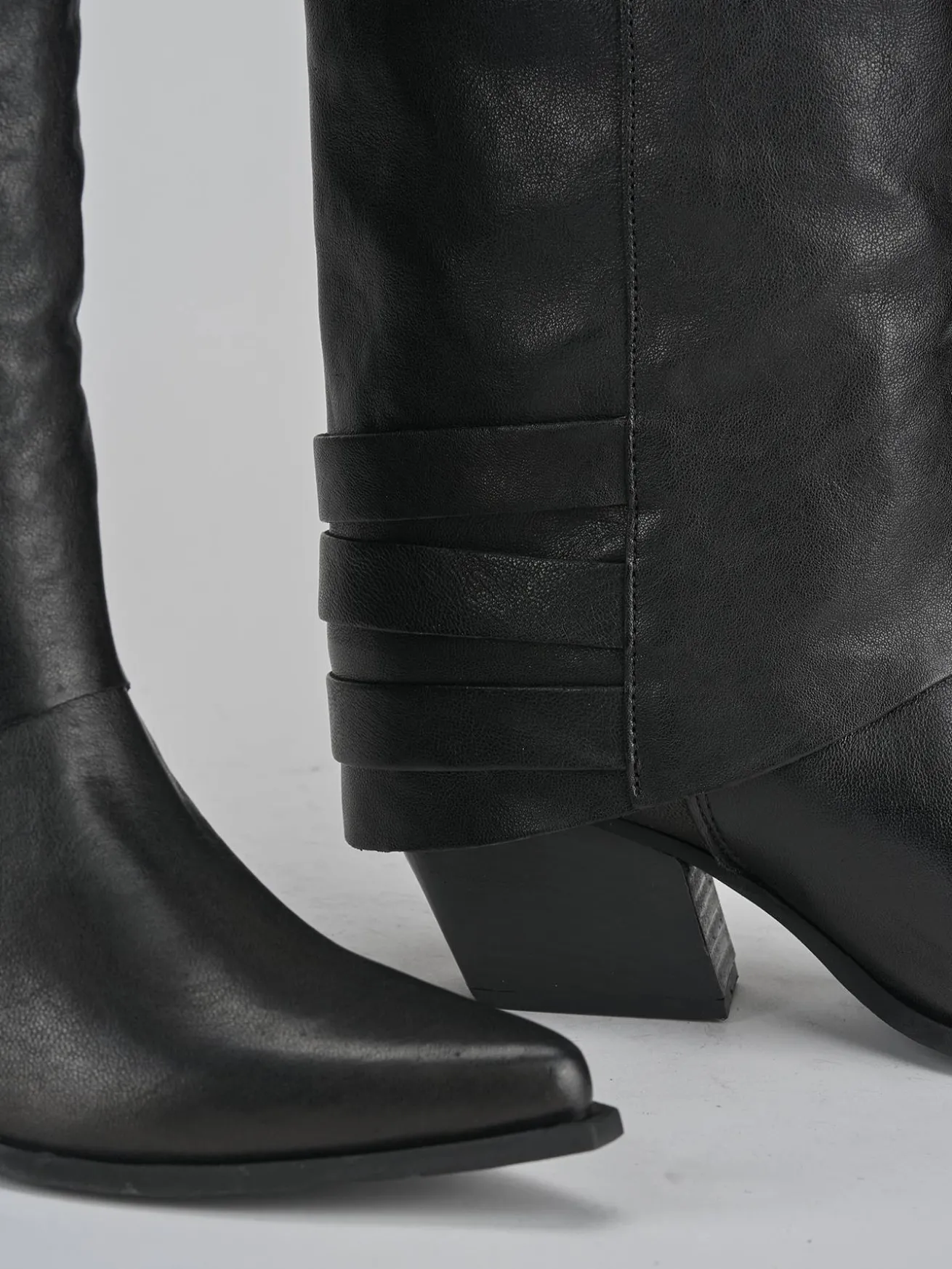 Stivali tacco 7cm pelle nero