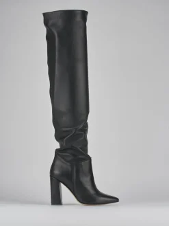 Stivali tacco 9cm pelle nero