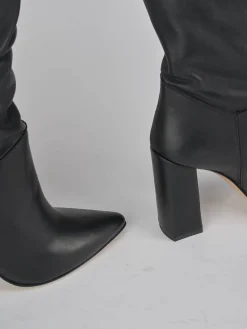 Stivali tacco 9cm pelle nero