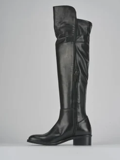 Stivali tacco 4cm pelle nero