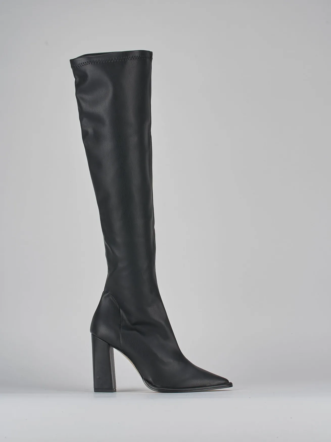 Stivali tacco 9cm pelle nero