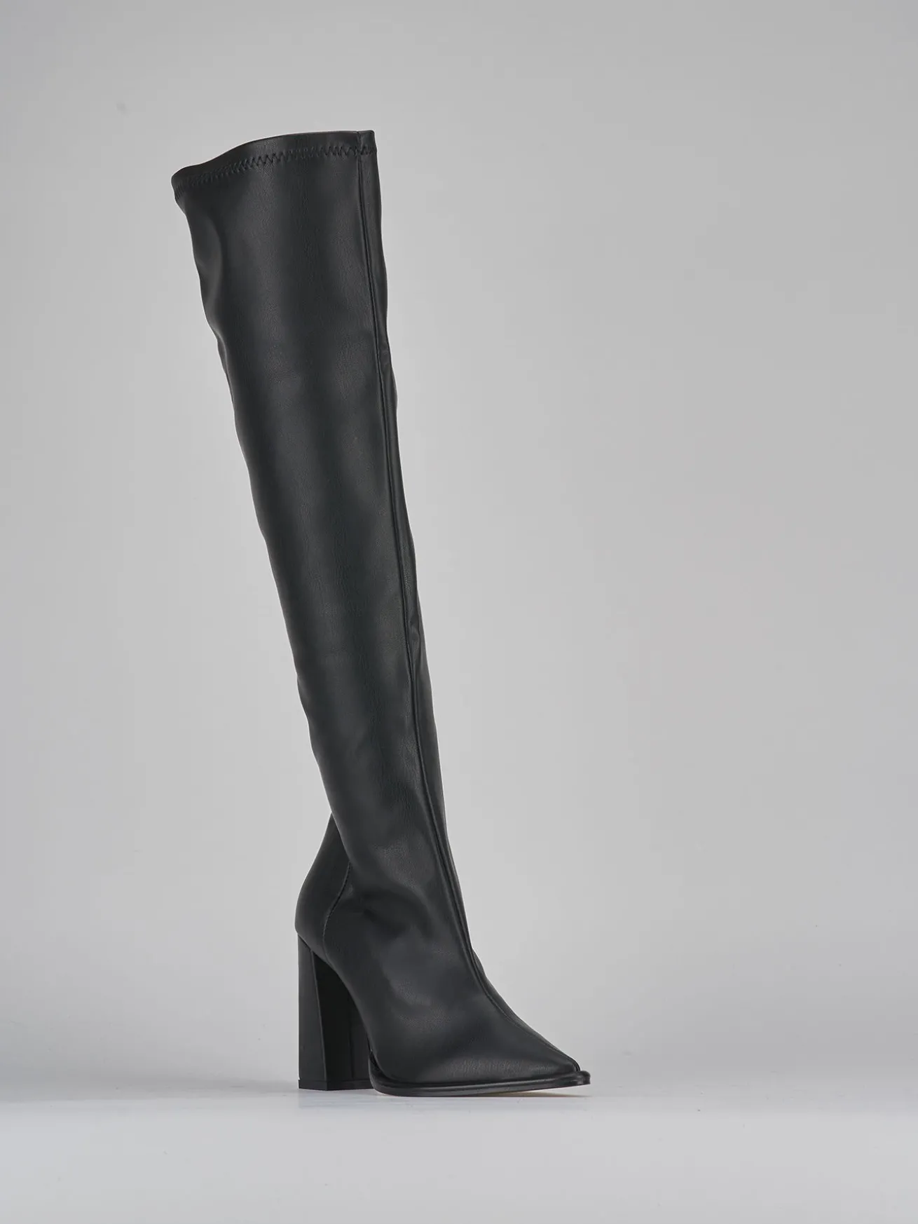 Stivali tacco 9cm pelle nero