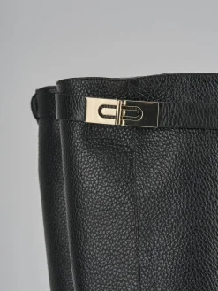 Stivali tacco 2cm pelle nero