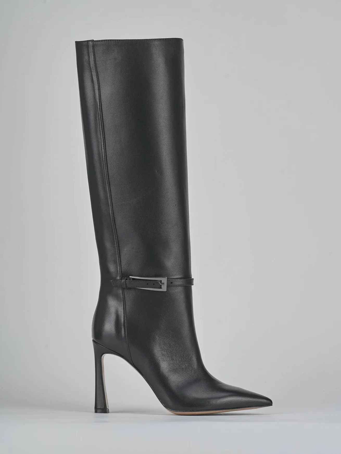 Stivali tacco 8cm pelle nero