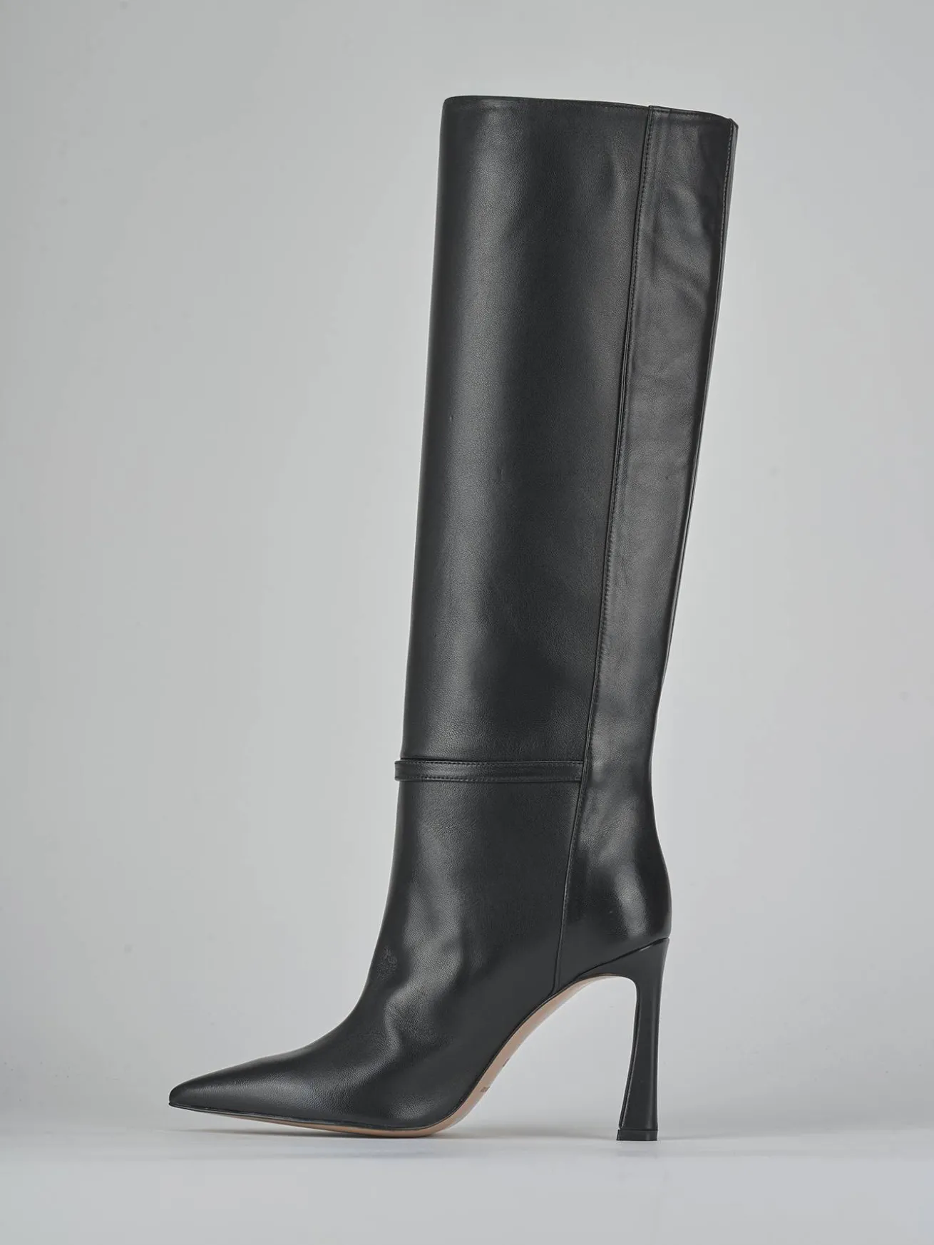 Stivali tacco 8cm pelle nero