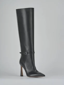 Stivali tacco 8cm pelle nero