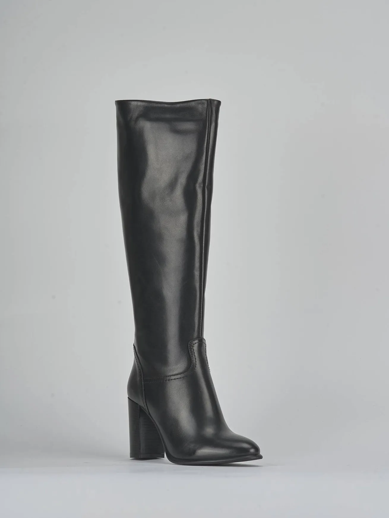 Stivali tacco 8cm pelle nero