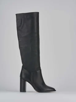 Stivali tacco 9cm pelle nero