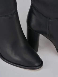 Stivali tacco 9cm pelle nero