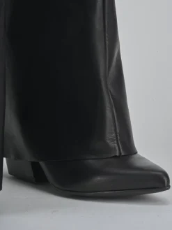 Stivali tacco 7cm pelle nero