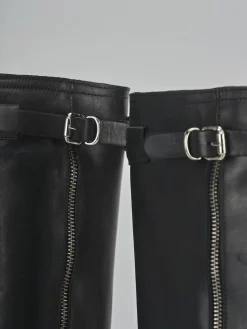 Stivali tacco 8cm pelle nero