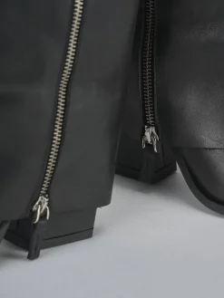 Stivali tacco 8cm pelle nero