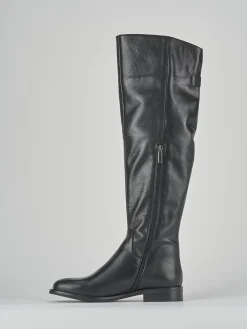 Stivali tacco 2cm pelle nero