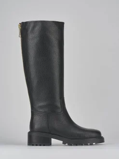 Stivali tacco 2cm pelle nero