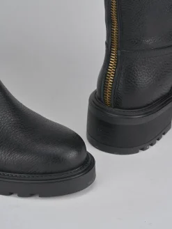 Stivali tacco 2cm pelle nero