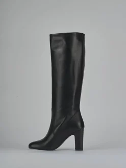 Stivali tacco 8cm pelle nero