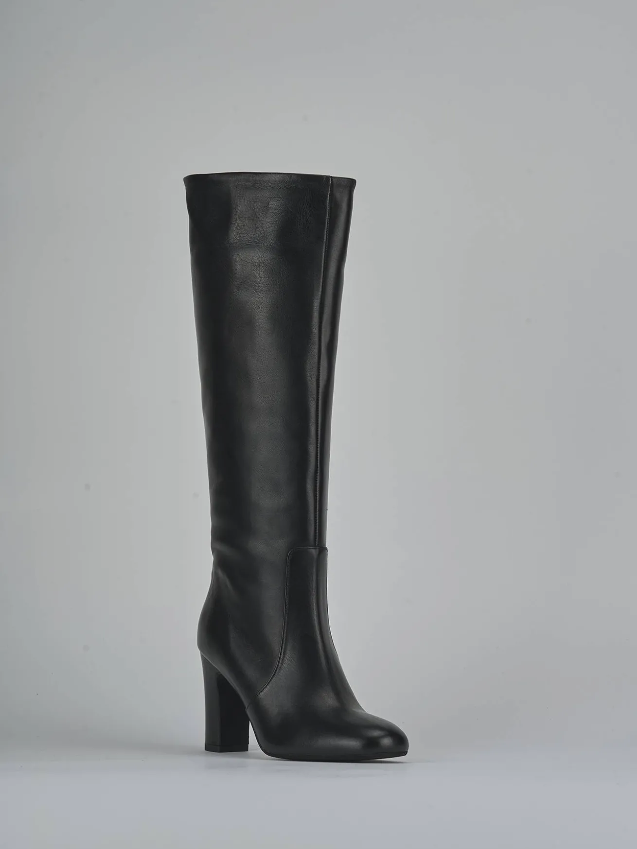 Stivali tacco 8cm pelle nero