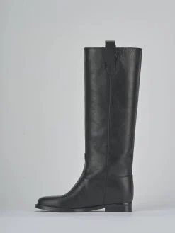 Stivali tacco 2cm pelle nero