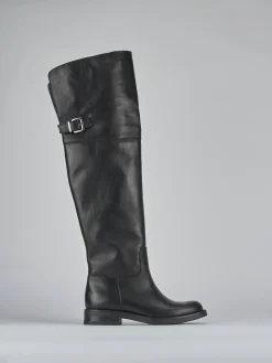 Stivali tacco 1cm pelle nero