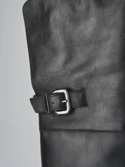 Stivali tacco 1cm pelle nero