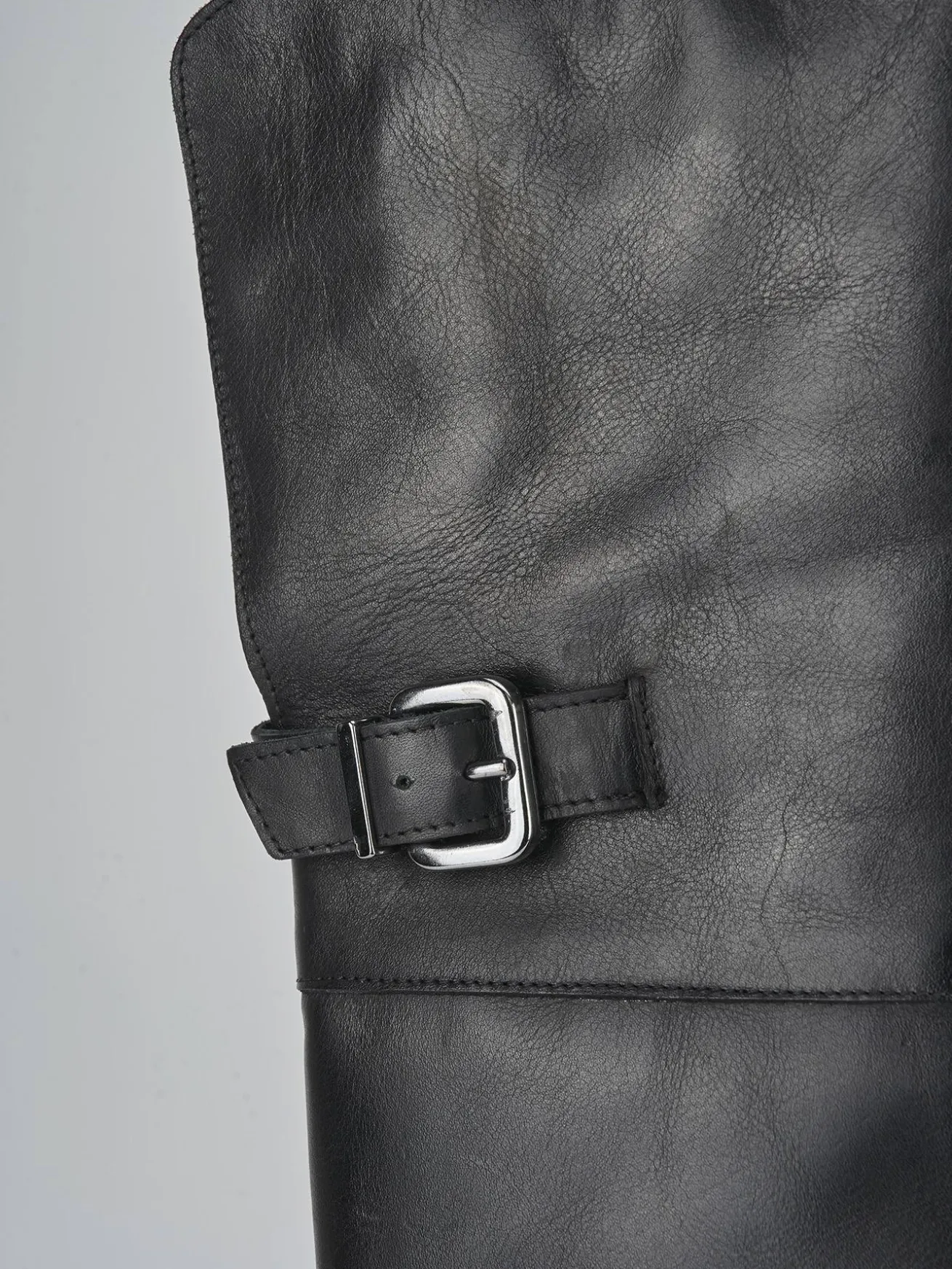 Stivali tacco 1cm pelle nero