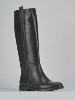 Stivali tacco 2cm pelle nero