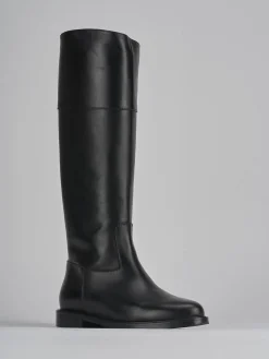 Stivali tacco 2cm pelle nero