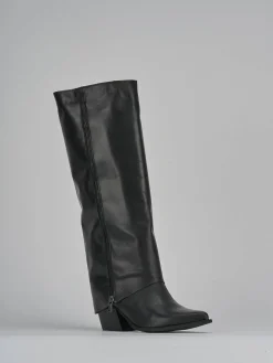 Stivali tacco 7cm pelle nero