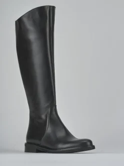 Stivali tacco 2cm pelle nero