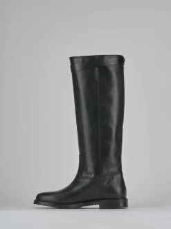 Stivali tacco 2cm pelle nero