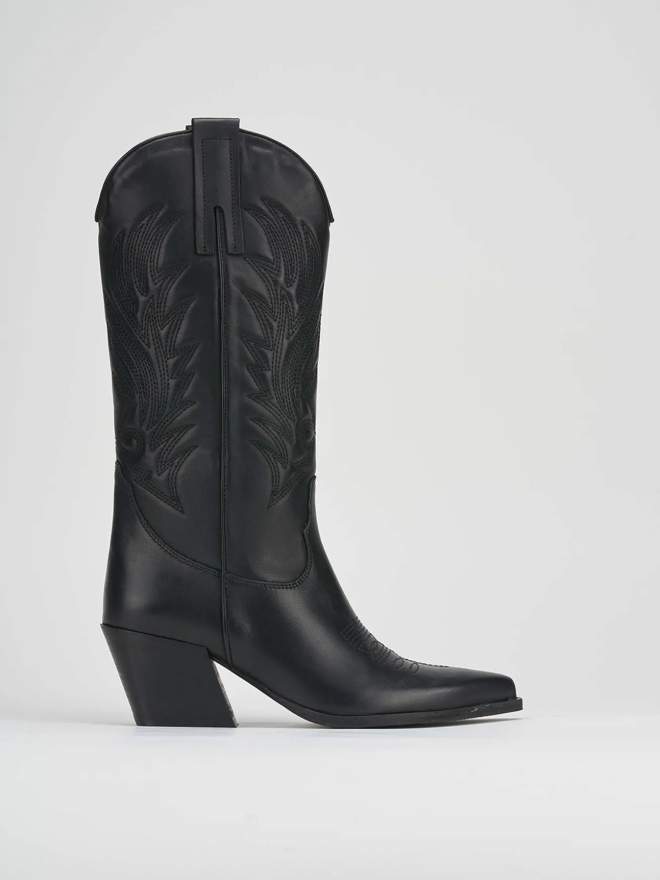 Stivali tacco 7cm pelle nero