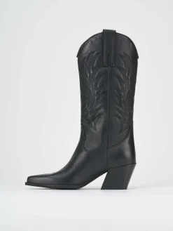 Stivali tacco 7cm pelle nero