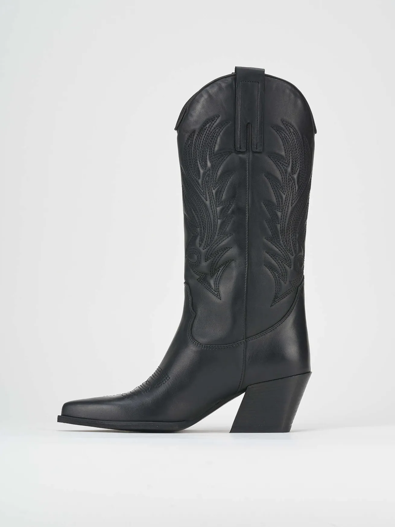 Stivali tacco 7cm pelle nero