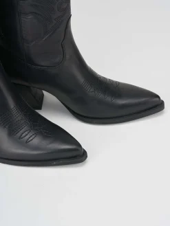 Stivali tacco 7cm pelle nero