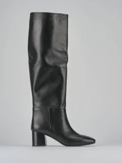 Stivali tacco 6cm pelle nero