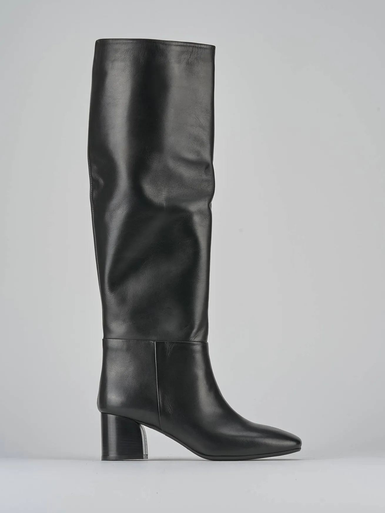 Stivali tacco 6cm pelle nero