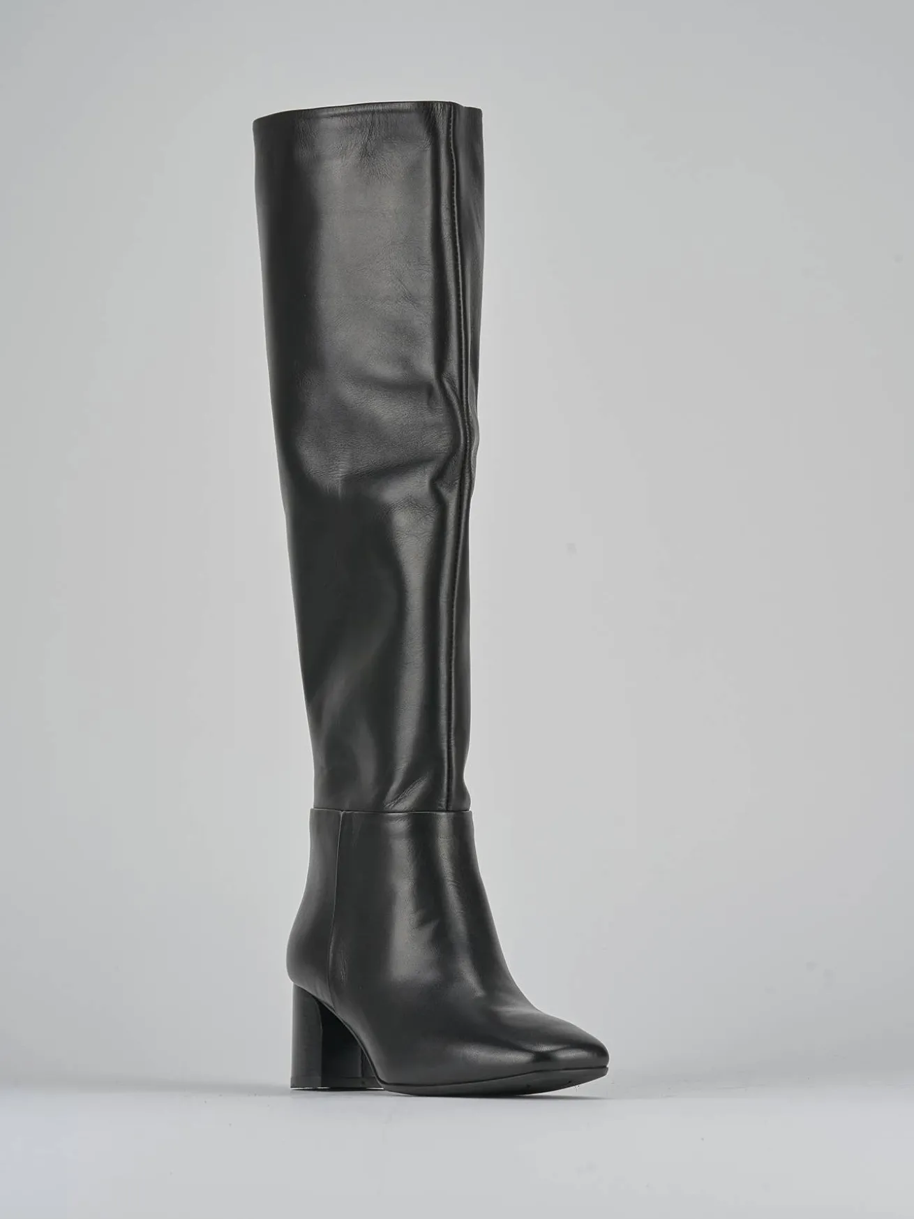 Stivali tacco 6cm pelle nero