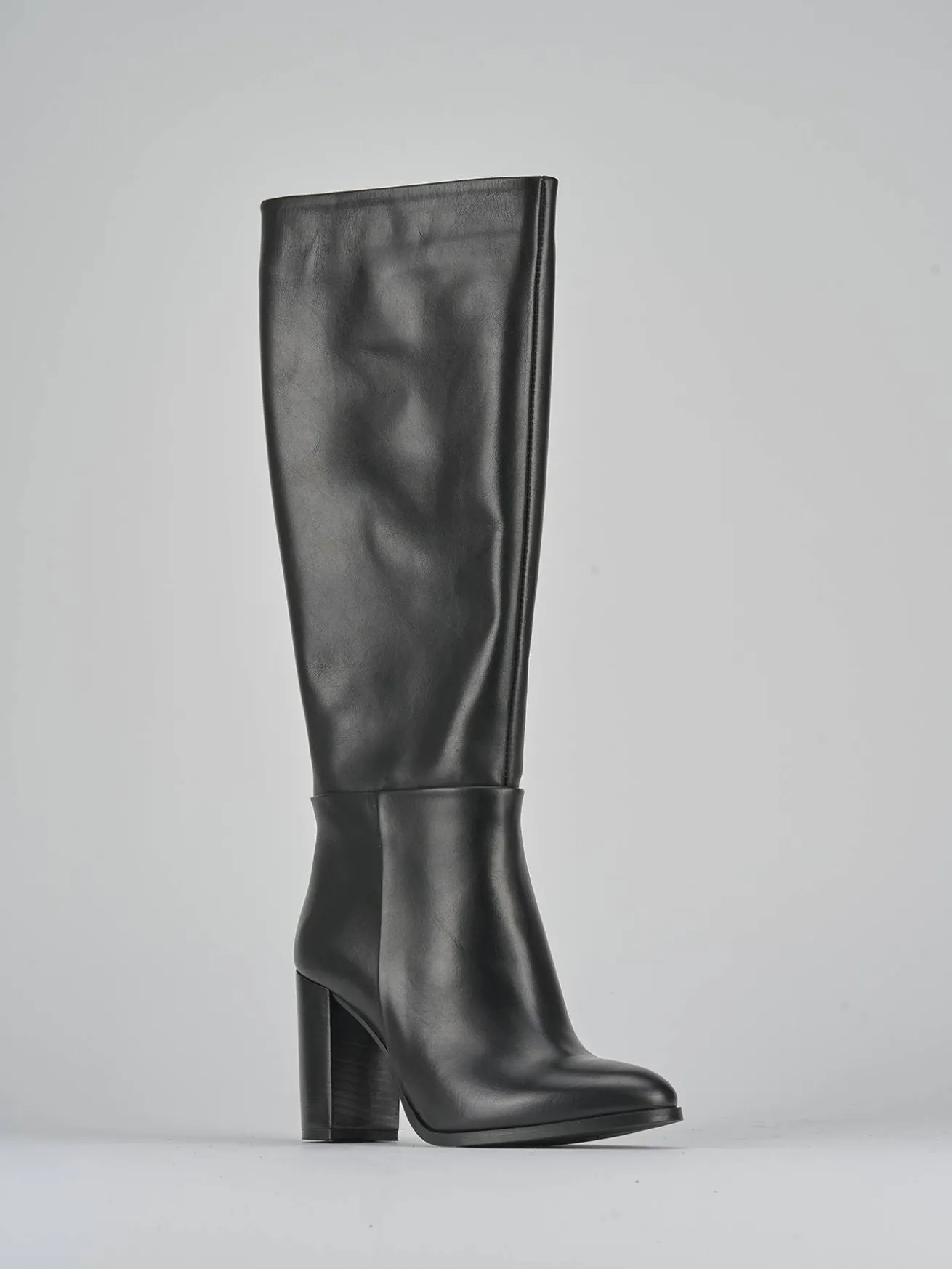 Stivali tacco 8cm pelle nero