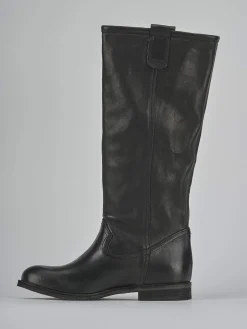 Stivali tacco 1cm pelle nero