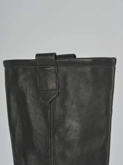 Stivali tacco 1cm pelle nero