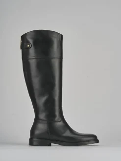 Stivali tacco 2cm pelle nero