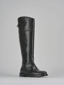 Stivali tacco 2cm pelle nero