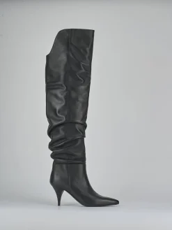 Stivali tacco 6cm pelle nero