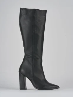 Stivali tacco 9cm pelle nero
