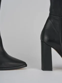 Stivali tacco 9cm pelle nero